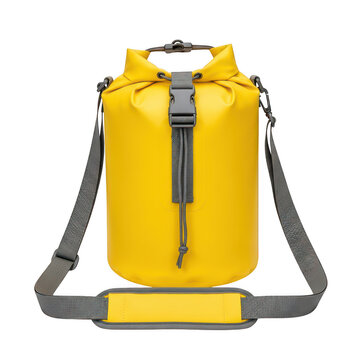 Vibrant Yellow Waterproof Backpack For Outdoor Activities isolated on transparent background