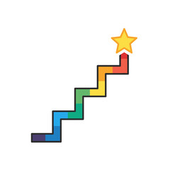 Fototapeta premium A colorful staircase leading to a star.