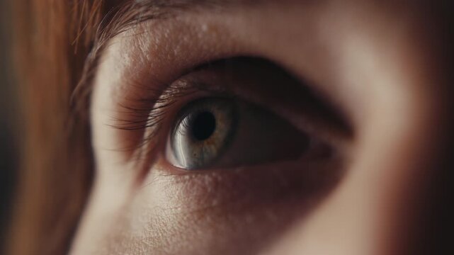 A close-up of a human eye rapidly moving from side to side in natural light. A nervous, fast-moving gaze indicates anxiety, stress, overthinking, or searching for answers.