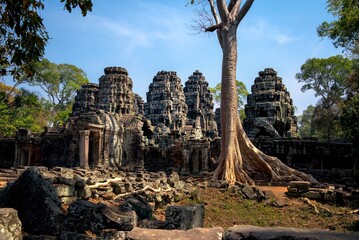 Naklejka premium Entrance to one of the Angkor Wat temples, Ta Som, Cambodia