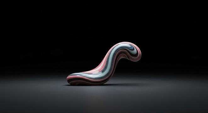Abstract visualization of time melting or stretching in an empty void. Conceptual graphic representing temporal anomalies and chronological collapse, digital, time, flow