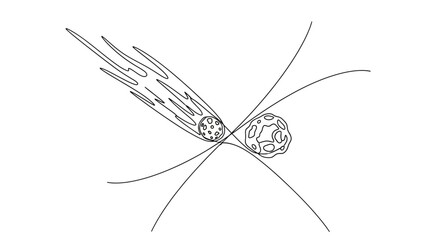 Comet Meteoroid Collision Abstract Cosmic Space Intersection © Akun