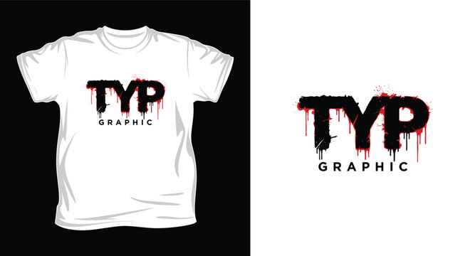 A white t-shirt with a graphic design on the front