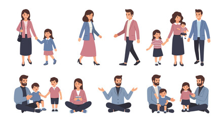 Obraz premium Diverse Family Members And Parent Interactions For Parenting Concepts