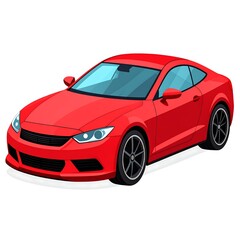 Obraz premium A vibrant, sleek, and streamlined red sports coupe with black wheels, set against a pristine white backdrop. This image captures the essence of speed