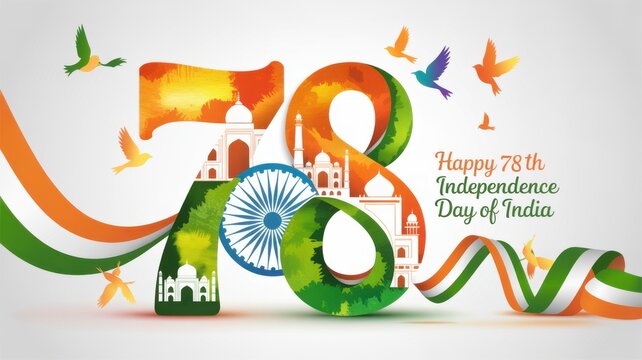 Celebrating 78th Independence Day with vibrant colors and joyful atmosphere in India