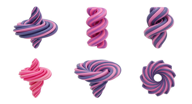 Swirl Candy Shapes Duo Tone Twist Forms
