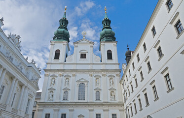 Fototapeta premium Detail of the baroque Jesuit church in Vienna, Austria 