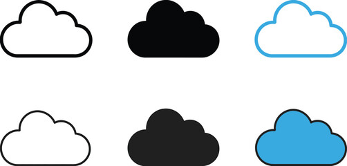 Obraz premium Cloud icons, cloud symbols, weather icons, cloud graphics, vector clouds