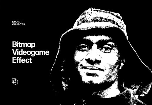 Bitmap Videogame Effect Mockup