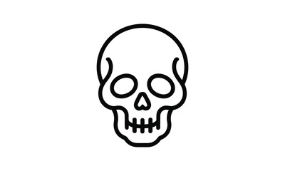 Fototapeta premium A black line drawing of a human skull on a white background