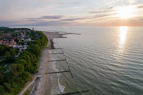Beach in Jarosławiec. Baltic sea. Poland.