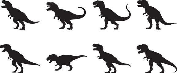 silhouette Tyrannosaurus Rex 8 isolated vector illustration with out background © alimon