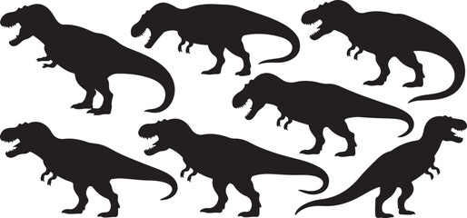 silhouette Tyrannosaurus Rex 8 isolated vector illustration with out background © alimon