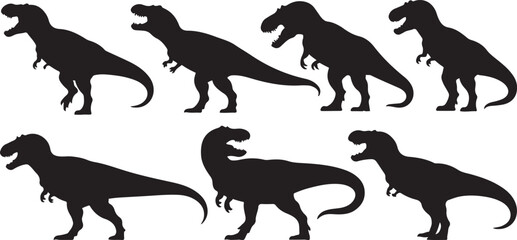silhouette Tyrannosaurus Rex 8 isolated vector illustration with out background © alimon