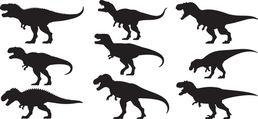 silhouette Tyrannosaurus Rex 8 isolated vector illustration with out background © alimon