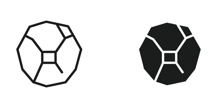Geometric representation of a truncated octahedron in wireframe and solid forms