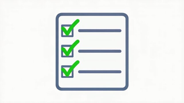 Illustration of a Checklist with Checked Boxes Representing Task Completion and Organization on a Clean Background