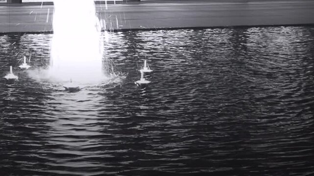 照明で彩られた夜の噴水