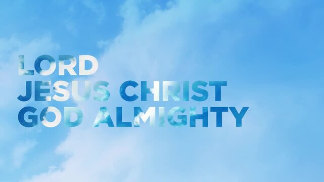 Christian Minimal Modern Typography Animation &ndash; Lord Jesus Christ God Almighty Seamless Loop Background