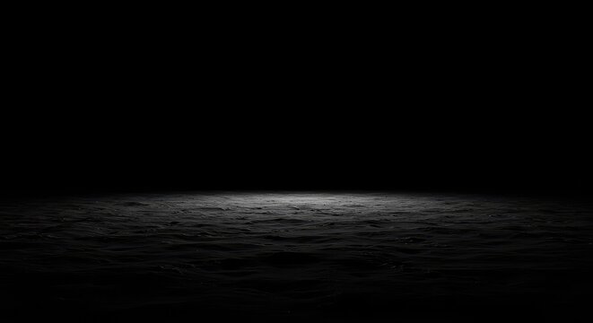 A profound and infinite field of pure darkness illustrating nothingness, emptiness, and deep abstract philosophical concepts of the absolute void, mystery, minimal, nothing