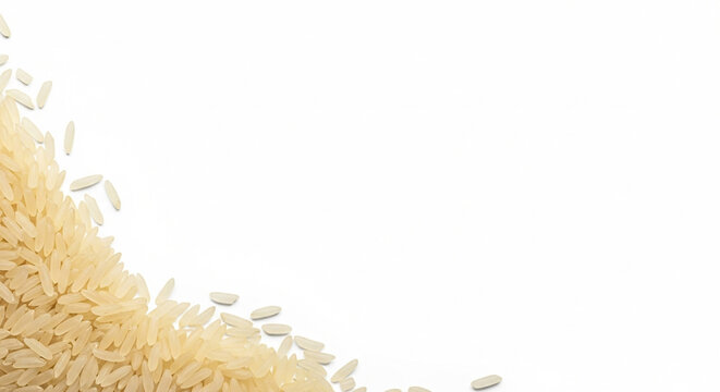 Raw Jasmine Rice Grains Frame with Copy Space - beras