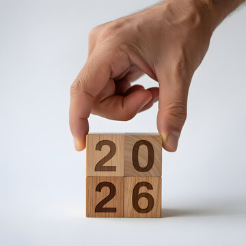 Hundreds of dollars budget planning concept with wooden blocks displaying 205 and 226 numbers, savings and financial goals in home office