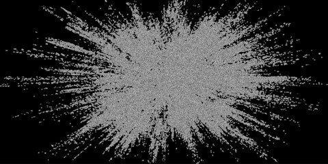 A bright explosion of magic light and abstract grunge texture creates a black and white motion design reminiscent of fireworks in a starry winter sky © Sayed