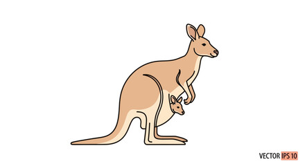 Mother kangaroo with joey in pouch. © Dafid