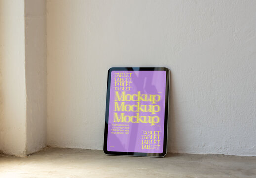 Mockup of a tablet by the Wall