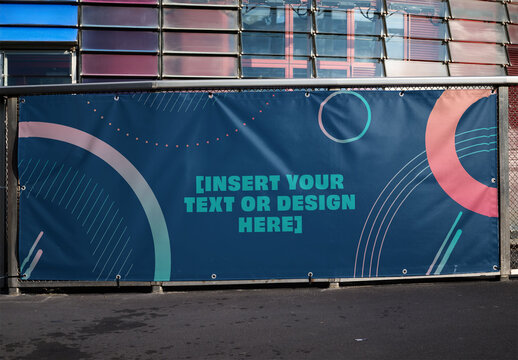 horizontal banner mockup in Barcelona.