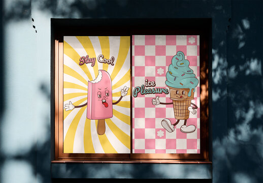 Window Mockup With Natural Light Effects