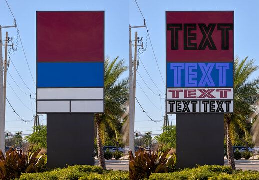 Mockup of monument multi Sign in Florida
