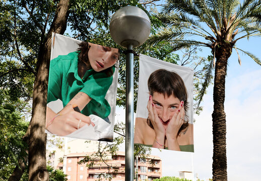 Light Post banner Mockup