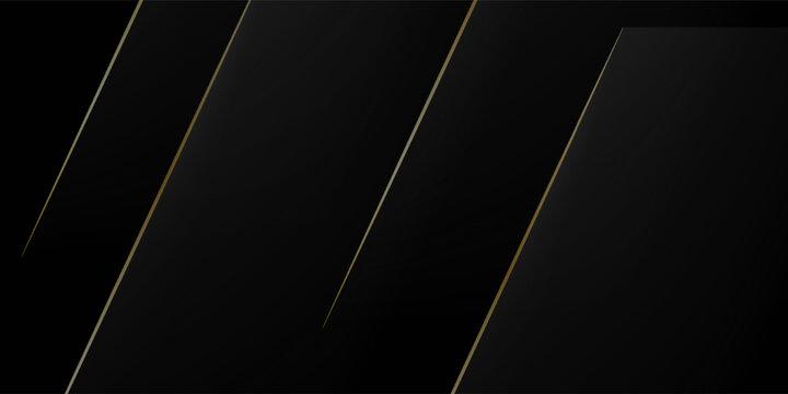 Black Premium Abstract Background with Luxury Dark Lines and Minimalist Geometric Shapes