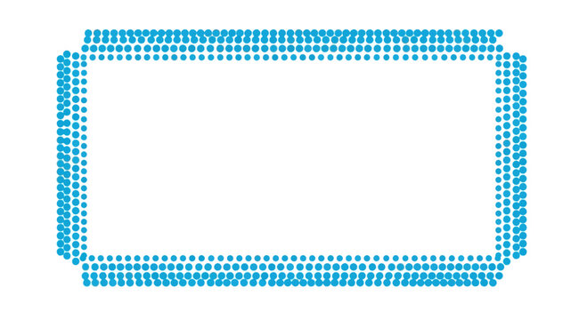 Blue Dotted Border Frame - Clean Rectangular Shape with Copy Space