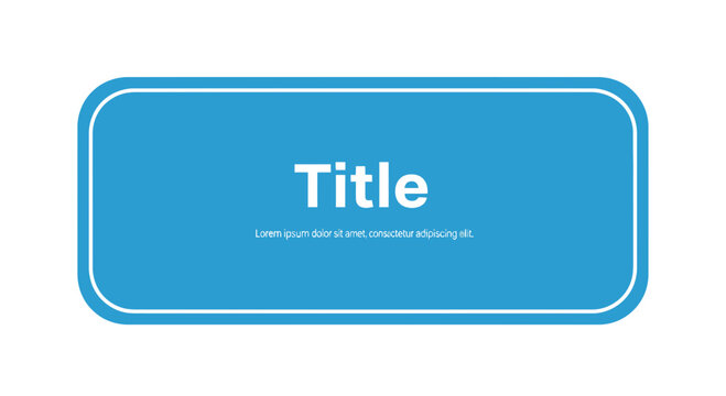 Blue rounded rectangle with text title and lorem ipsum placeholder