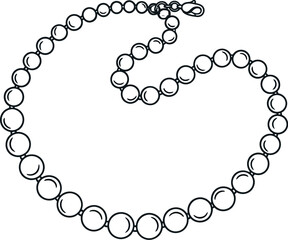 Fototapeta premium Elegant classic pearl necklace arranged in a circular shape featuring a secure lobster clasp on a clean white background for a professional jewelry design product display