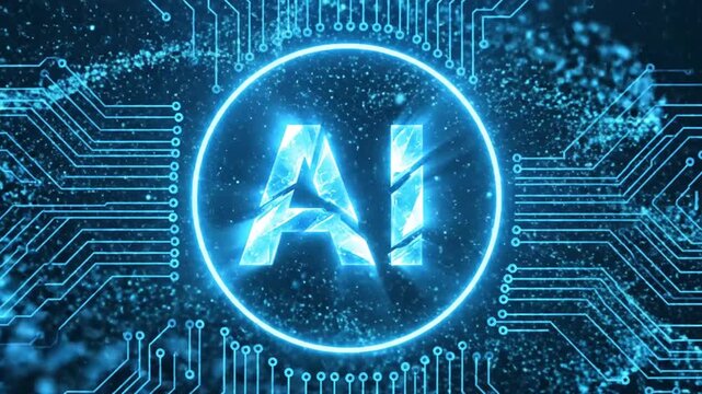 Futuristic AI Technology Concept with Circuit Board Design
