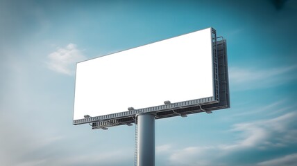 Fototapeta premium Blank billboard, empty advertising board, white sign, outdoor poster display