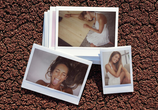 Mini and wide Polaroid Mockup