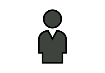 Icono de silueta de hombre con camisa de cuello en v de color gris oscuro