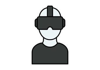 Persona con casco de realidad virtual puesto