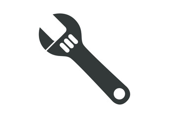 Llave inglesa ajustable de color gris oscuro para trabajos de mecánica y bricolaje