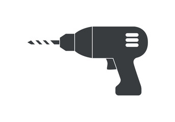 Taladro eléctrico inalámbrico de mano en color gris oscuro