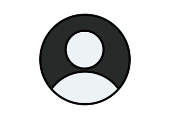 Icono de perfil de usuario genérico con silueta gris oscura dentro de un círculo
