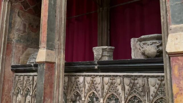 Ornate Stone Carvings and Decorative Details Inside Narbonne Cathedral