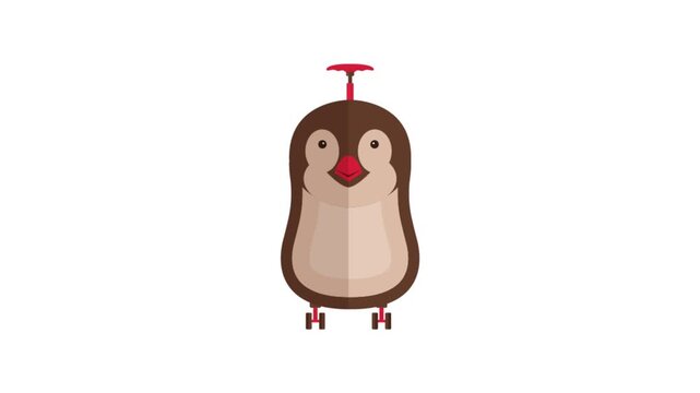 Cute cartoon penguin toy character minimal flat design kids animation background 4k animation video