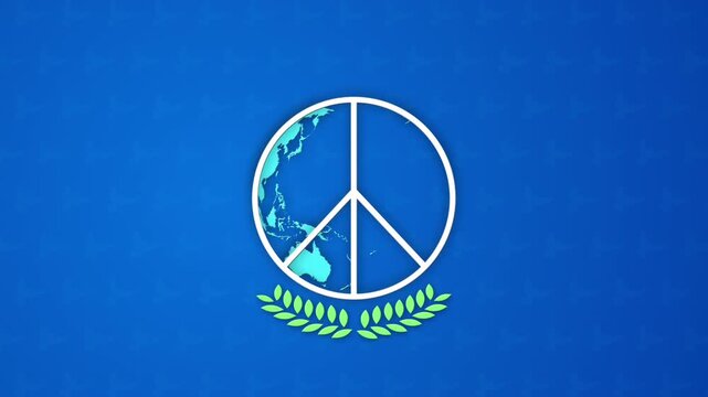 Globe Surrounded by Doves for Global Peace Awareness