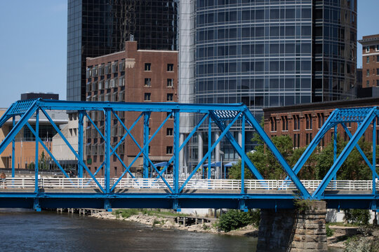 The Blue Bridge in downtown Grand Rapids, Michigan